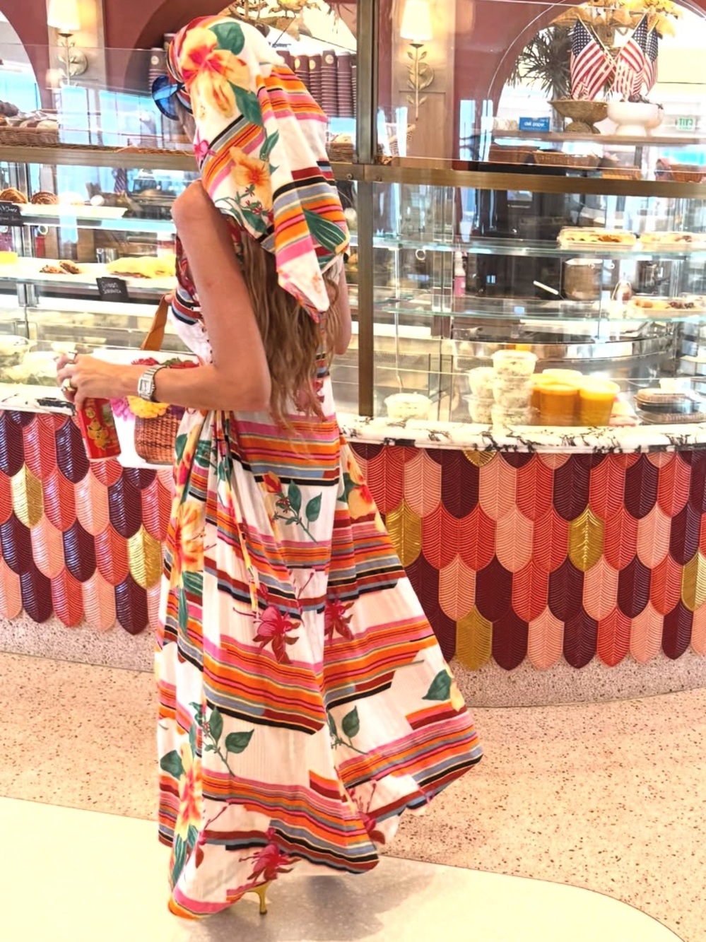 NWT CONIGLIO PALM BEACH LACE UP MIDI DRESS hibiscus stripe 🌺 - Picture 10 of 11